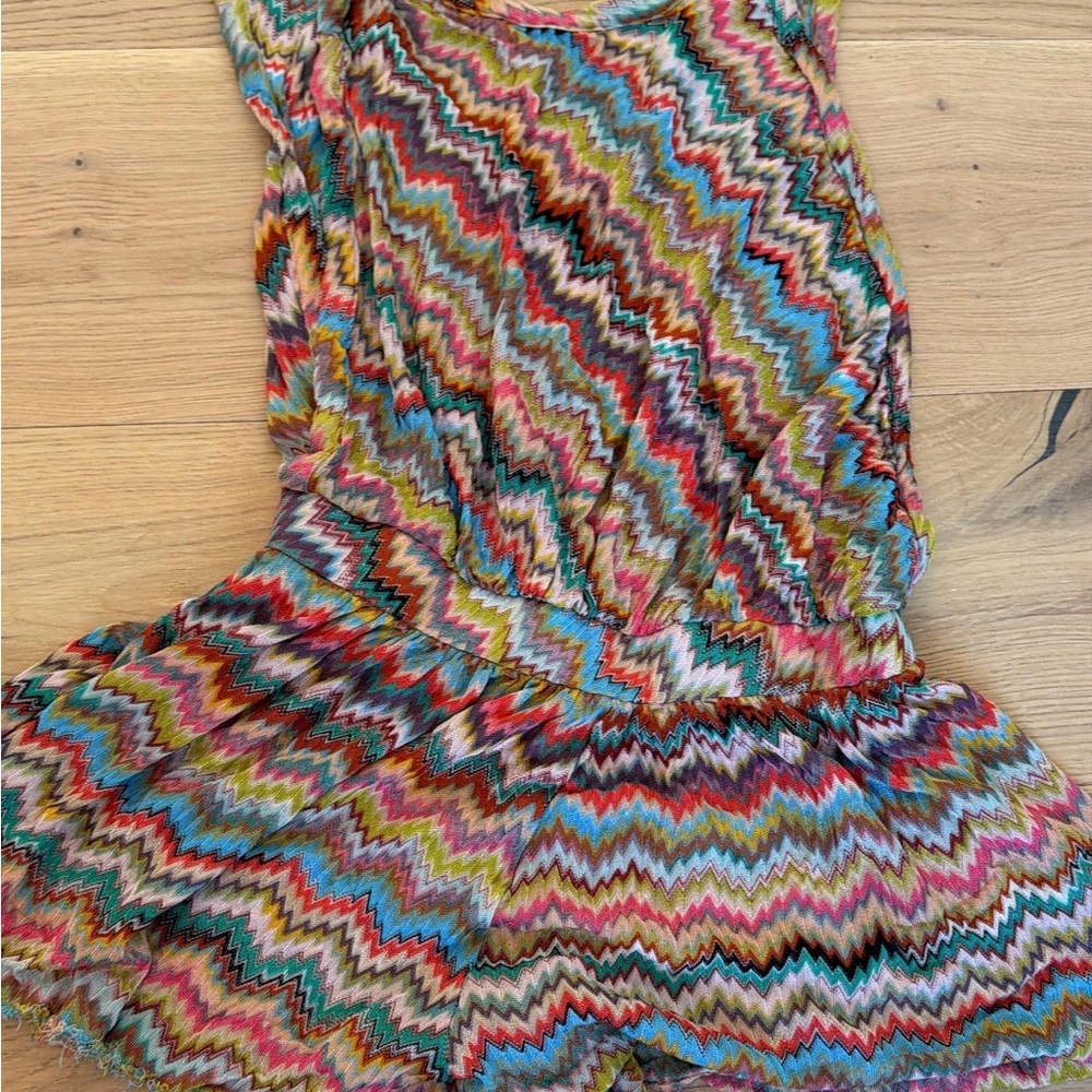 Missoni Multicolor Zigzag Knit Romper - Pink, Blue, Green, Yellow